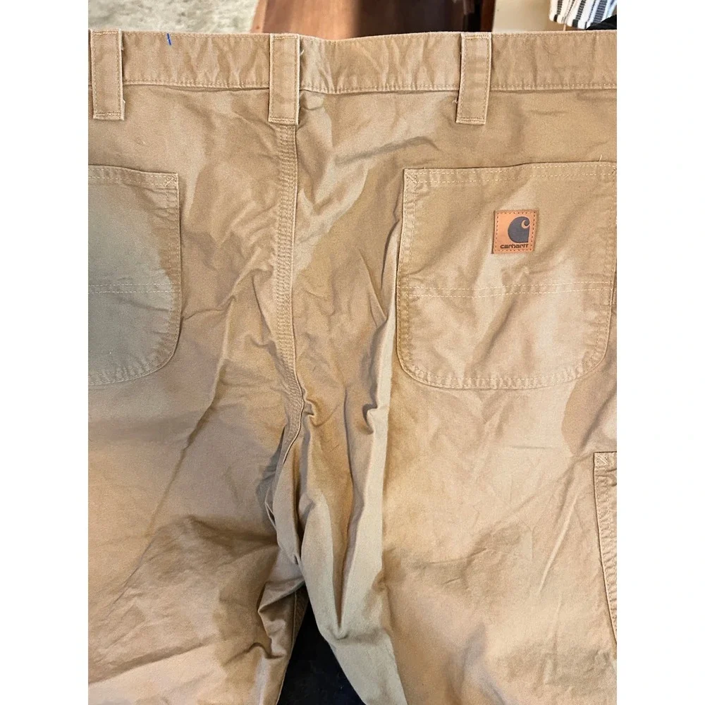 Carhartt Men's Khaki‎ Dungaree Fit Cotton Work Pants Size 42x34
